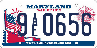 MD license plate 9AE0656