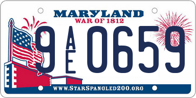 MD license plate 9AE0659