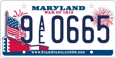 MD license plate 9AE0665