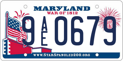 MD license plate 9AE0679