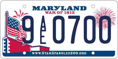 MD license plate 9AE0700