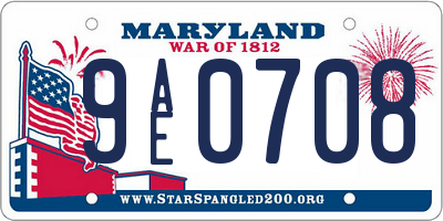 MD license plate 9AE0708