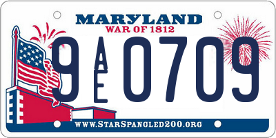 MD license plate 9AE0709