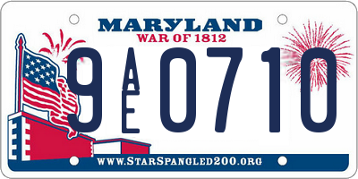 MD license plate 9AE0710