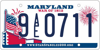 MD license plate 9AE0711