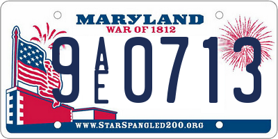 MD license plate 9AE0713