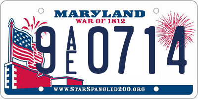 MD license plate 9AE0714