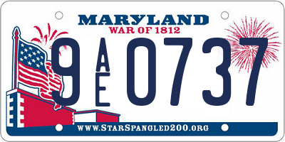MD license plate 9AE0737