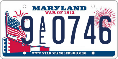 MD license plate 9AE0746