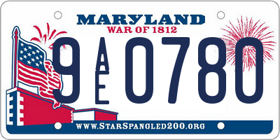 MD license plate 9AE0780