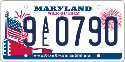 MD license plate 9AE0790