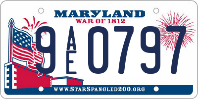 MD license plate 9AE0797