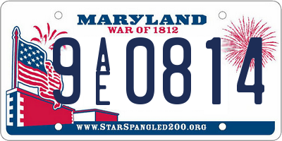 MD license plate 9AE0814