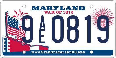 MD license plate 9AE0819