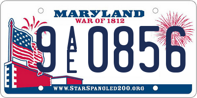 MD license plate 9AE0856