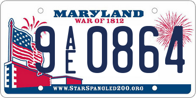 MD license plate 9AE0864