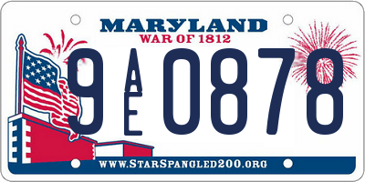 MD license plate 9AE0878