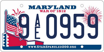 MD license plate 9AE0959