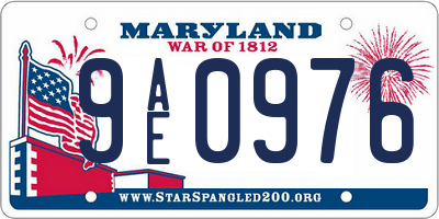 MD license plate 9AE0976