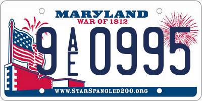 MD license plate 9AE0995