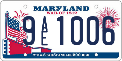 MD license plate 9AE1006
