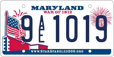 MD license plate 9AE1019