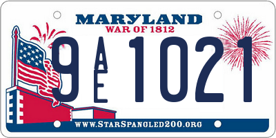 MD license plate 9AE1021