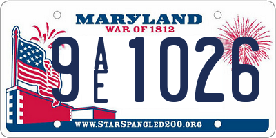 MD license plate 9AE1026
