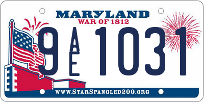 MD license plate 9AE1031