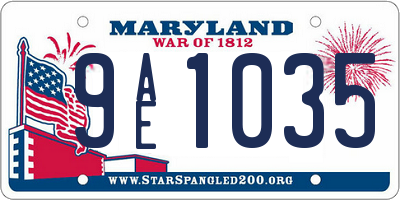MD license plate 9AE1035