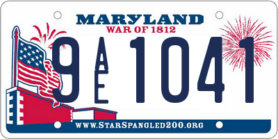 MD license plate 9AE1041