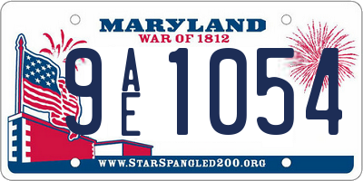 MD license plate 9AE1054