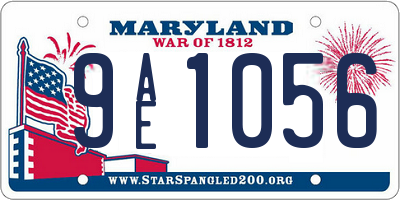 MD license plate 9AE1056