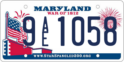 MD license plate 9AE1058