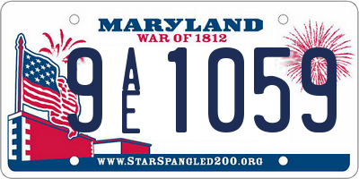 MD license plate 9AE1059