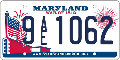 MD license plate 9AE1062