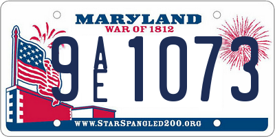 MD license plate 9AE1073