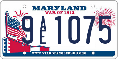 MD license plate 9AE1075