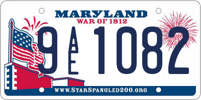 MD license plate 9AE1082