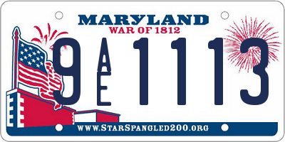 MD license plate 9AE1113