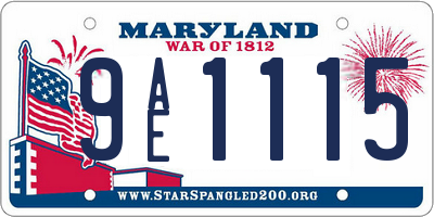 MD license plate 9AE1115