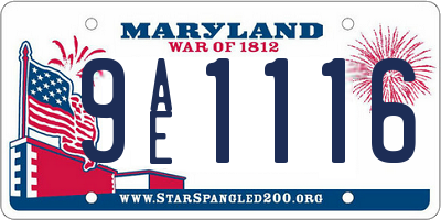 MD license plate 9AE1116