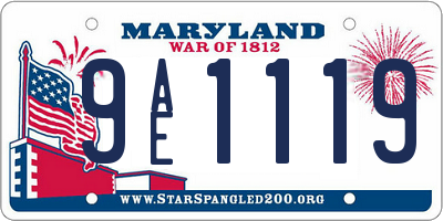 MD license plate 9AE1119