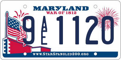 MD license plate 9AE1120