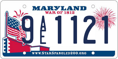 MD license plate 9AE1121