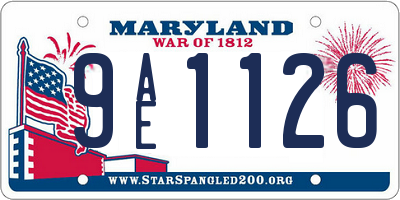 MD license plate 9AE1126