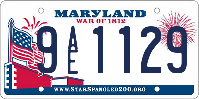 MD license plate 9AE1129