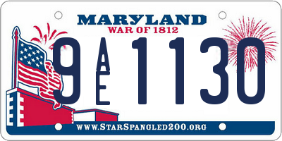 MD license plate 9AE1130