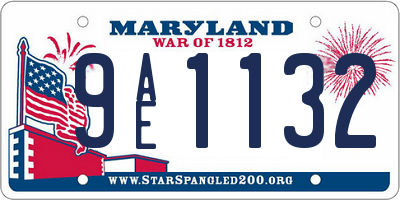 MD license plate 9AE1132