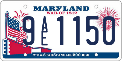 MD license plate 9AE1150
